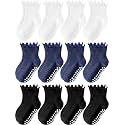 Toddler Girls Socks 12 Pack Grip Kids Cotton Socks for Toddlers 6M-7Years