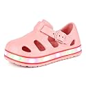 Toddler Light Up Sandals for Boys and Girls, Adjustable Closed Toe Water Shoes, Lightweight Quick-Drying EVA Non-Slip Summer Shoes