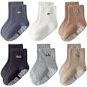 Toddler Non Slip Grip Ankle Socks with Grippers for Baby Boys Girls