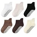 Toddler Non Slip Grip Ankle Socks with Grippers for Baby Boys Girls