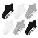 Toddler Non Slip Grip Ankle Socks with Grippers for Baby Boys Girls