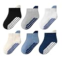 Toddler Non Slip Grip Ankle Socks with Grippers for Baby Boys Girls