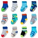 Toddler Non Slip Grips Socks Kids Anti Skid Baby Boys Girls Cotton Crew Socks 12 Pairs