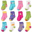 Toddler Non Slip Grips Socks Kids Anti Skid Baby Boys Girls Cotton Crew Socks 12 Pairs