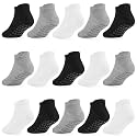 Toddler Non Slip Socks, Kids Grip Ankle Socks, Anti Skid Sock 15 Pairs for Active Boys Girls Kids 6 Months-7 Years