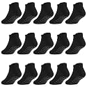 Toddler Non Slip Socks, Kids Grip Ankle Socks, Anti Skid Sock 15 Pairs for Active Boys Girls Kids 6 Months-7 Years