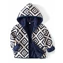 Kids Printed Hooded Fleece Jacket Sherpa Lined