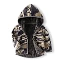 Kids Printed Hooded Fleece Jacket Sherpa Lined
