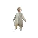 Toddler Sleep Sack With Feet (3-6T) 2.5 Tog Baby Sleeping Bag Movable Long Sleeves Walking Sleeper Wearable Blanket With Legs 4 Seasons Quilted Warm Soft Cotton Grey