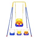 3-in-1 Toddler Swing Set, Foldable Baby Swing with Stand