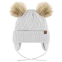 Toddler Winter Hat, Earflap Fleece Lined Pom Pom Beanie Kids 1-12T