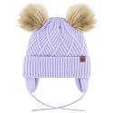 Toddler Winter Hat, Earflap Fleece Lined Pom Pom Beanie Kids 1-12T