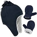 Toddler Winter Hat with Mitten Set Fleece Sherpa Lined