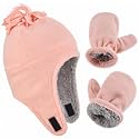 Toddler Winter Hat with Mitten Set Fleece Sherpa Lined