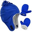 Toddler Winter Hat with Mitten Set Fleece Sherpa Lined