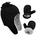 Toddler Winter Hat with Mitten Set Fleece Sherpa Lined