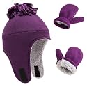 Toddler Winter Hat with Mitten Set Fleece Sherpa Lined