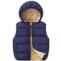 Toddler Winter Puffer Vest Fleece Hooded Sleeveless Jacket Padded Down Waistcoat Outwear for Baby Boys Girls