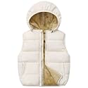 Toddler Winter Puffer Vest Fleece Hooded Sleeveless Jacket Padded Down Waistcoat Outwear for Baby Boys Girls