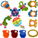 toddlers buddy 12 Colorful Attractive Plastic,Shake Rattal+teether NewBorn Infant Rattle