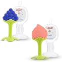 Silicone Baby Teether with Storage Box for Newborn Infant, Babies | Non-Toxic &amp; BPA-Free | Baby Teething (Baby Pink &amp; Blue, Set of 2)