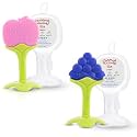 Silicone Baby Teether with Storage Box for Newborn Infant, Babies | Non-Toxic &amp; BPA-Free | Baby Teething (Pink &amp; Blue, Set of 2)