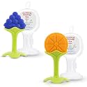 Silicone Baby Teether with Storage Box for Newborn Infant, Babies | Non-Toxic &amp; BPA-Free | Baby Teething (Blue &amp; Orange, Set of 2)