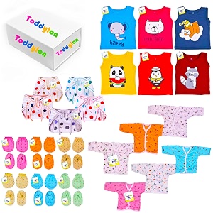 toddylon newborn baby essentials kit 29 items combo set  new born baby set 0-6 months  hospital kit baby combo pack for boys amp girls  maternity hospital bag kit  soft cotton new born clothes