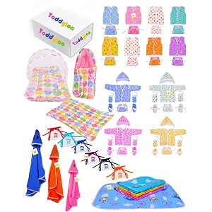 toddylon new born baby essentials kit 56 combo set 06 months  newborn baby hospital bag kit  infant combo set for new born  newborns baby dress amp clothing set  infants essentials kit pink