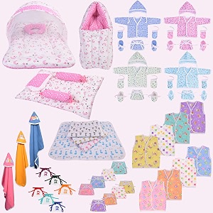 toddylon new born baby essentials kit 56 combo set 06 months  newborn baby hospital bag kit  infant combo set for new born  newborns baby dress amp clothing set  infants essentials kit pink