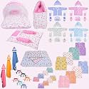 Toddylon New Born Baby Essentials Kit 56 Combo Set (0–6 Months) | Newborn Baby Hospital Bag Kit | Infant Combo Set for New Born | Newborns Baby Dress &amp; Clothing Set | Infants Essentials Kit (Pink)