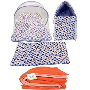 toddylon new born baby bedding set essentials combo set  4 in 1 combo pack  newborns kit for boys amp girls  hospital bag kit amp baby shower gift  06 months multicolor