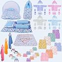 Toddylon New Born Baby Essentials Kit 56 Combo Set (0–6 Months) | Newborn Baby Hospital Bag Kit | Infant Combo Set for New Born | Newborns Baby Dress &amp; Clothing Set | Infants Essentials Kit (Blue)