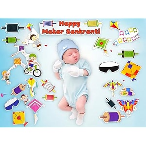 10 makar sankranti photo booth props  kites festival theme cards  250 gsm cardstock  perfect for uttarayan celebrations