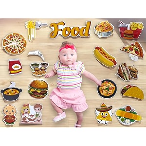 food theme baby photoshoot props set  20 pcs food cutouts for kids amp newborn photography  birthday photoshoot decoration kit cartoon food props for baby shoot