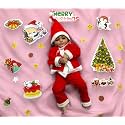 Christmas Baby Photoshoot Props Set | 20+ Pcs Xmas Photo Booth Props for Kids &amp; Newborn | Merry Christmas Theme Decorations, 250 GSM Cardstock, Party &amp; Photography Accessories