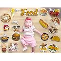 Food Theme Baby Photoshoot Props Set | 20+ Pcs Food Cutouts for Kids &amp; Newborn Photography | Birthday Photoshoot Decoration Kit, Cartoon Food Props for Baby Shoot