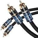 TODN 16.4ft Hi-end Silver-Plated RCA Cables HiFi Dual Shielded Stereo Cord