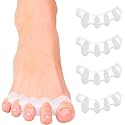 Toe Separator for Feet Toe Spacers Correct Toes Yoga Silicone Hammer Toe Corrector for Women & Men Correct Toe Straighteners for Overlapping Toes (Toe Separator,1 PAIR (2 PCS)) (WHITE)