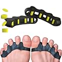 Toe Separator for Feet Toe Spacers Correct Toes Yoga Silicone Hammer Toe Corrector for Women & Men Correct Toe Straighteners for Overlapping Toes (Toe Separator,1 PAIR (2 PCS)) (BLACK)