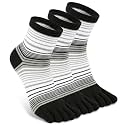 Toe Socks for Men and Women Athletic Running Coolmax Five Finger Ankle/Quarter Socks Breathable Lightweight, 3 Pairs
