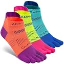 Toe Socks for Men and Women Athletic Running Coolmax Five Finger Ankle/Quarter Socks Breathable Lightweight, 3 Pairs