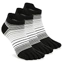 Toe Socks for Men and Women Athletic Running Coolmax Five Finger Ankle/Quarter Socks Breathable Lightweight, 3 Pairs