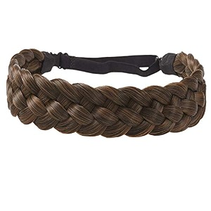 hair braided headband classic chunky wide thick plaited braids elastic stretch synthetic hairpiece braid headband -women beauty accessory multicolor 4 8