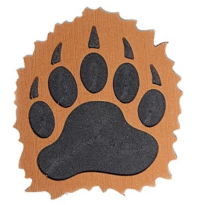 snowboard stomp pad - fuzzy black bear paw - brown