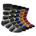 TOEJYJ Mens Fun Dress Socks, Pattern Funny Casual Socks Pack, Colorful Striped Cotton Novelty Socks Size 10-13