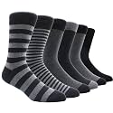 TOEJYJ Mens Fun Dress Socks, Pattern Funny Casual Socks Pack, Colorful Striped Cotton Novelty Socks Size 10-13