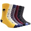 TOEJYJ Mens Fun Dress Socks, Pattern Funny Casual Socks Pack, Colorful Striped Cotton Novelty Socks Size 10-13