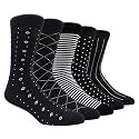 TOEJYJ Mens Fun Dress Socks, Pattern Funny Casual Socks Pack, Colorful Striped Cotton Novelty Socks Size 10-13