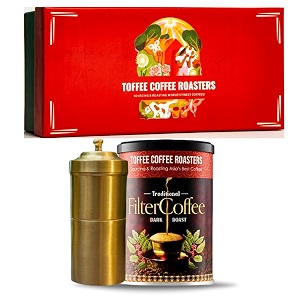 toffee coffee roasters  south indian filter coffee gift set  filter coffee amp brass filter coffee maker  gifting corporate bulk gifting  as seen on shark tank